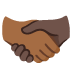 🫱🏾‍🫲🏿 handshake: medium-dark skin tone, dark skin tone display on Google